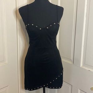 Studded Suede Cocktail Dress